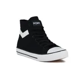 Zapatillas Pony Fifth Ave de caña alta, color negro con detalles en blanco.