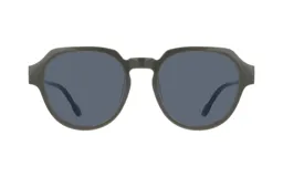 Lentes de sol con marco de acetato color verde oliva y lentes grises.