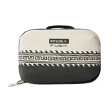 Neceser Rip Curl F-Light Ultimate Beauty Case, color blanco y negro con estampado de ondas y logo de la marca.