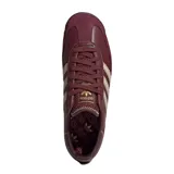 Championes Adidas SL 72 RS color bordó con detalles en gamuza, tres tiras laterales en tono beige y suela de goma con plataforma de EVA.