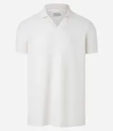 Remera polo de manga corta con cuello tradicional sin botones, confeccionada en tejido con textura mini grid.