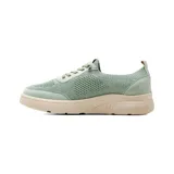 Championes deportivos Korium modelo Fairuz, color beige, con diseño de tejido de punto y suela plataforma cómoda.