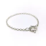Pulsera de plata 925 con diseño de cadena rolo y cierre marinero.