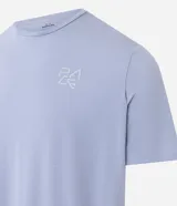 Remera masculina Get Over de poliamida con tecnología Dry, color celeste, cuello redondo, manga corta y estampa lettering en el pecho.