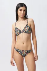 Bombacha de bikini básica con estampado multicolor.