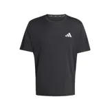 Remera deportiva Adidas Adi365 Essentials de manga corta y cuello redondo en color negro, con el logo de la marca estampado en blanco en el pecho.