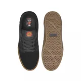 Championes Etnies Barge LS X Santa Cruz, color negro con detalles en azul y suela marrón.