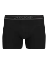Pack de tres boxers de algodón elastizado, con cintura elástica con logo de la marca. Incluye un boxer gris melange, uno verde petróleo y uno negro.