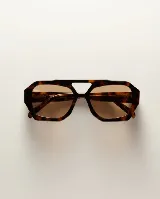 Lentes de sol Emma con armazón cuadrado de carey y diseño estilo aviador, con cristales degradados en tonos marrones y protección UV400.