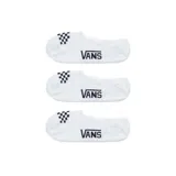 Medias invisibles Vans modelo Classic Canoodle, color blanco, con logo de la marca en negro y detalle de damero en la puntera.
