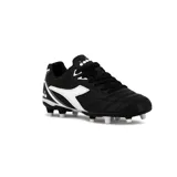 Championes de fútbol Diadora Tifosi Md Teen, color negro con detalles en blanco, con tapones.