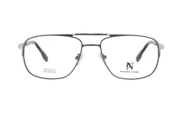 Armazón de anteojos Nazareno Corsini modelo 6014, de estilo aviador con doble puente, fabricado en metal color gris oscuro.