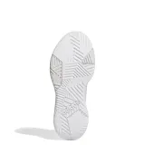 Championes deportivos Adidas modelo Gamechaser, color blanco con detalles en tono metálico. Presentan un diseño de malla transpirable con refuerzos sintéticos, cordones frontales y suela con tecnología de amortiguación.