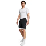 Remera deportiva Under Armour de compresión, modelo HeatGear Armour Comp SS, de manga corta y color blanco, diseñada con tejido superligero y transpirable con paneles de malla y mangas raglán.