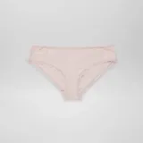 Pack de dos culottes de algodón color lila, con bordes de encaje festoneado.