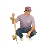 Remera lila jaspeada de manga corta, con logo de la marca Maui and Sons estampado en el pecho.