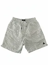 Short de baño largo azul con estampado de flores.