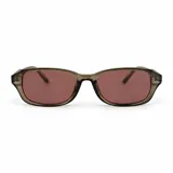 Lentes de sol Icon modelo Merlot, con armazón rectangular translúcido en tono marrón y cristales oscuros.