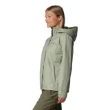 Campera impermeable Columbia modelo Arcadia II Jacket, color verde, con capucha ajustable, bolsillos con cierre y tecnología Omni-Tech.
