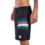 Short de baño O'Neill O'Riginals de color negro con cordón ajustable naranja en la cintura y detalles de franjas de colores en el lateral.