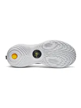 Championes de básquetbol Under Armour Curry 12, modelo Wardell, con diseño en color negro y blanco. Presentan una parte superior de malla transpirable, contrafuerte externo de TPU para mayor soporte y tecnología de amortiguación UA Flow de doble densidad en la suela para un agarre superior.