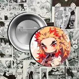 Pin metálico con la imagen de Tanjiro Kamado, personaje del anime Kimetsu no Yaiba.