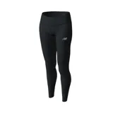 Calza larga de running New Balance Accelerate Tight, color negro con logo reflectivo en la pierna.