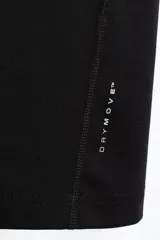 Buzo deportivo negro sin mangas con capucha y cordón ajustable, de corte regular.