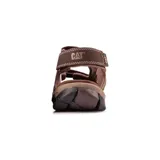 Sandalias CAT Giles para hombre, color marrón con detalles en beige. Poseen ajuste con velcro y suela de goma.