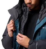 Campera impermeable Columbia Whirlibird V Inter Omni-Tech en color azul oscuro y gris, con diseño 3 en 1, capucha ajustable, bolsillos con cierre y tecnología térmica Omni-Heat.