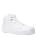 Championes de caña alta color blanco, con cordones y suela de goma.