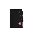 Pantalón de jogging negro de corte acampanado, con cintura elástica con cordón ajustable, líneas en los laterales y detalle de bordado con el logo de la marca.