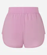 Short deportivo modelo runner de corte holgado, con cintura elástica ancha y bajo redondeado. Confeccionado en tejido técnico de secado rápido, ideal para actividades físicas.