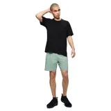 Remera de manga corta negra con bolsillo en el pecho, confeccionada en tejido de punto de algodón y poliéster.