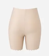 Bermuda modeladora color piel, de microfibra con borde nube y forro de algodón.