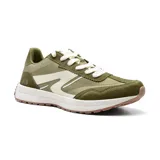 Championes urbanos American Sport Abrus color beige con detalles en marrón y suela marrón. Cuentan con tecnología memory foam para mayor comodidad.