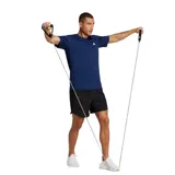 Remera de training Adidas color azul marino, de corte clásico y mangas cortas, con logo blanco estampado en el pecho. Confeccionada con tecnología Aeroready.