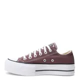 Championes Converse Chuck Taylor All Star Lift con plataforma doble, confeccionados en lona color bordó con puntera y suela de goma blanca.