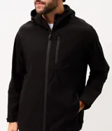 Campera deportiva Get Over de hombre, color bordó, con capucha ajustable, cierre frontal y bolsillos con cremallera. Confeccionada en tejido técnico resistente al agua.