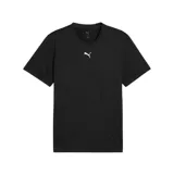 Remera deportiva Puma de corte regular, confeccionada en tejido jaspeado con tecnología dryCELL que absorbe la humedad. Presenta cuello redondo y el logo de la marca estampado en el centro del pecho.
