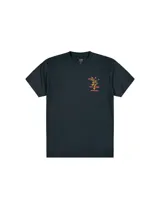 Remera de manga corta color negro, con cuello redondo y estampa pequeña en el pecho que presenta un águila y el texto 'Obey Bad Ideas'.