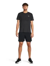 Short de running Under Armour Launch 7 2N1 para hombre, color negro con logo reflectivo en la pierna derecha.