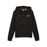 Campera con capucha y cierre frontal, color negro. Presenta el logo de Puma en el lado derecho del pecho y el emblema de BMW Motorsport en el lado izquierdo. Cuenta con bolsillos frontales y puños acanalados.