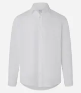 Camisa de manga larga Marfinno con cuello camisero y cierre frontal de botones. Confeccionada en tejido plano de lino y algodón.