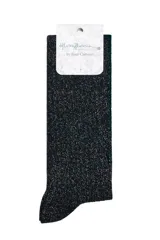 Calcetines de caña alta con acabado brillante de glitter, confeccionados en tejido de punto con textura acanalada.