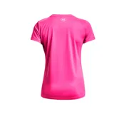 Remera deportiva Under Armour Tech para mujer, color negro con logo plateado en el pecho.