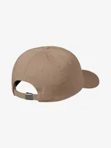 Gorra de seis paneles Carhartt modelo Madison Logo Cap, de color negro, con visera curva y pequeño logotipo bordado en contraste en el frente.