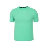 Remera Nike de hombre para running, modelo Dri-FIT Miler. Diseño liso color verde agua con logo de la marca en el pecho.