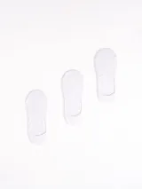 Pack de tres pares de medias invisibles color blanco.