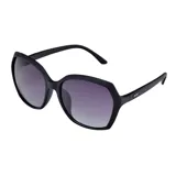Lentes de sol MDQ modelo Lampu, con armazón negro mate de formato geométrico y cristales degradados en tonos oscuros.